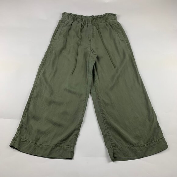 LOFT Olive Green Tencel High Rise Wide Leg Capri Pant S - Picture 1 of 7
